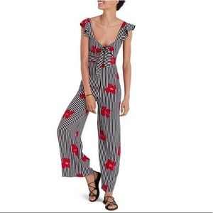 Madewell tie front plumeria jumpsuit